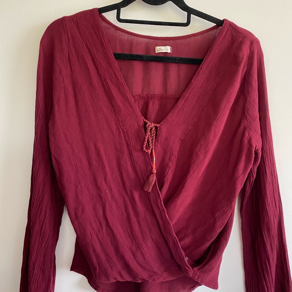 Maroon hollister blouse
